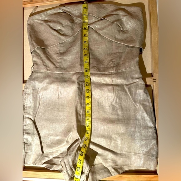 Tart Collection Metallic linen strapless romper Sz Large - Picture 12 of 15